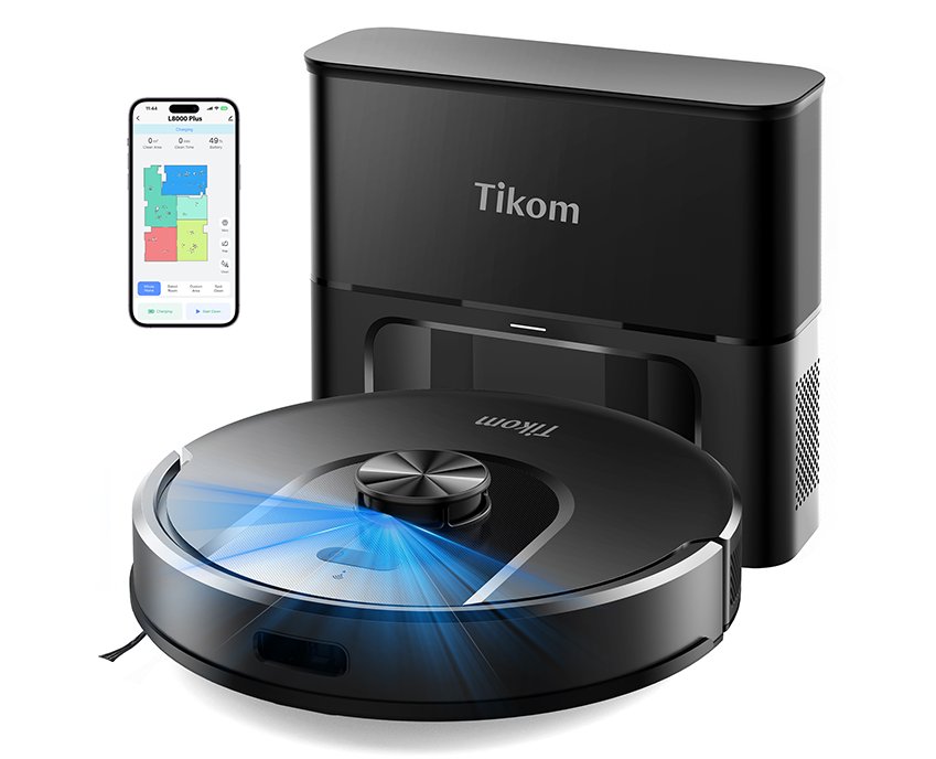 Tikom L8000 Plus robot vacuum and mop with self-emptying base